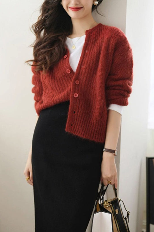 Vintage Relaxed Short Cardigan