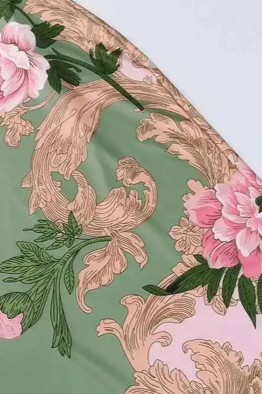 Vestido largo floral elegante con tirantes finos tipo espagueti