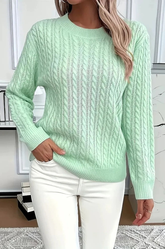 Lässiger Rundhalsausschnitt Strickpullover