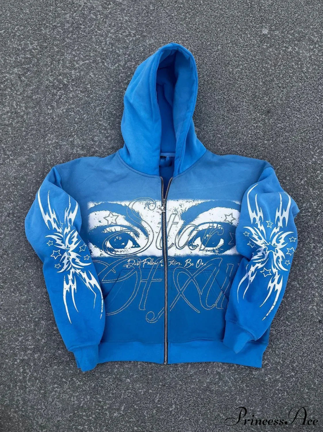 3D Print Vintage Long Sleeve Zip Hoodie