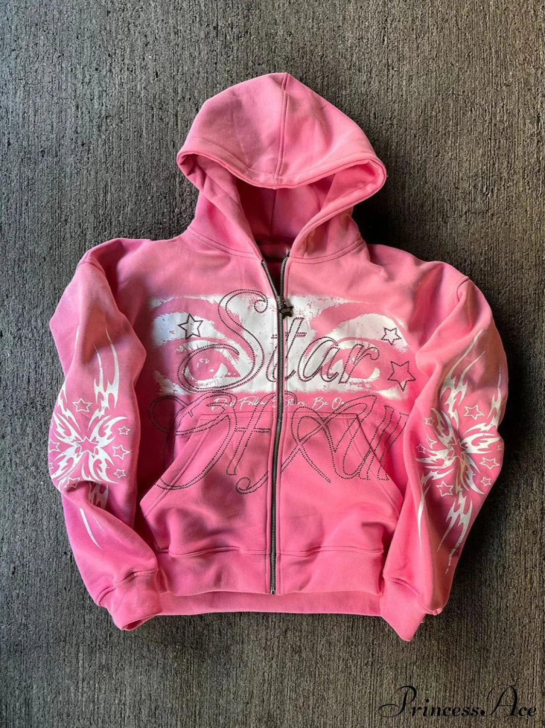 3D Print Vintage Long Sleeve Zip Hoodie