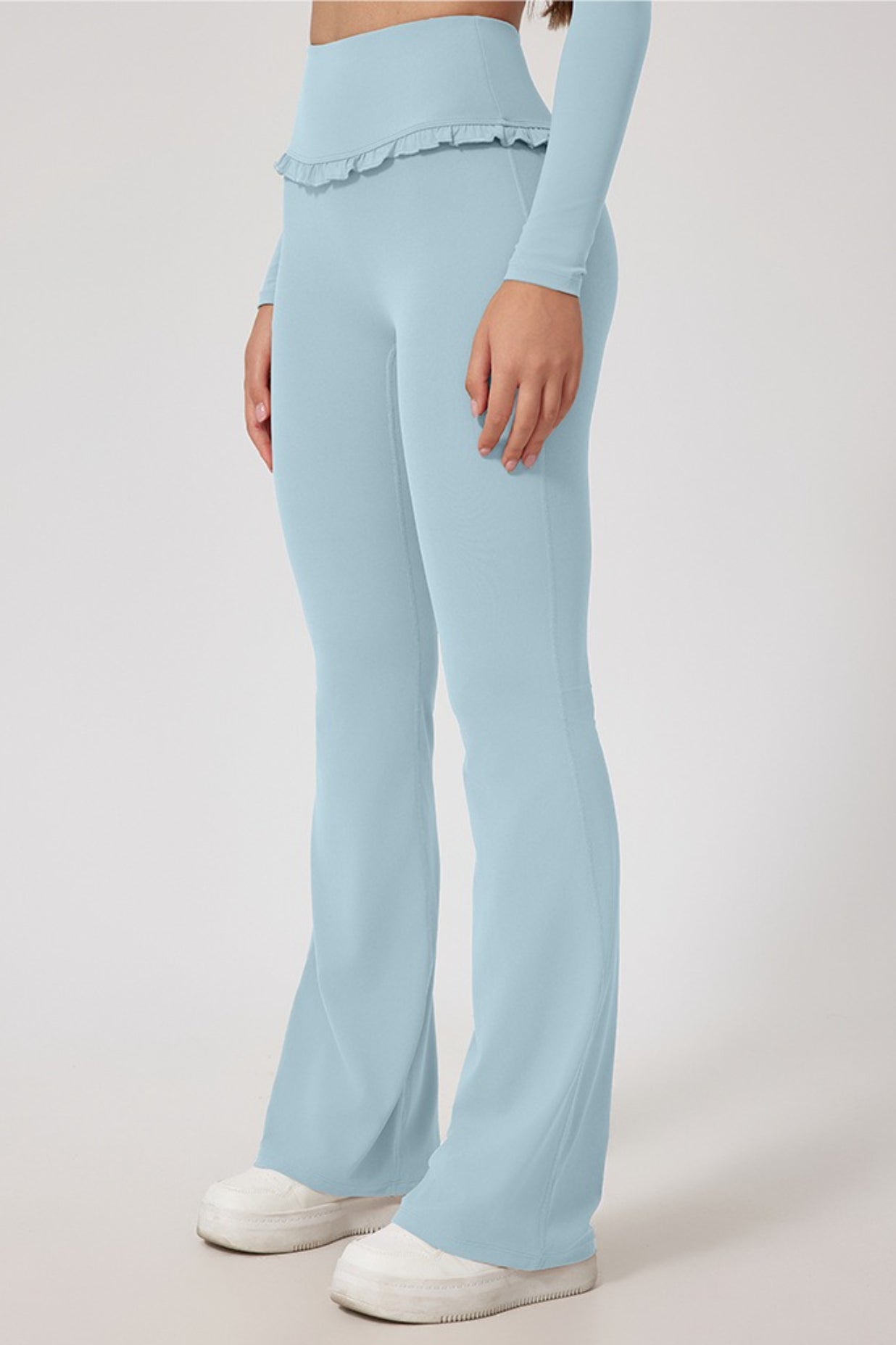 Leggings mit Spitzenbesatz, hoch geschnitten, zur Formung des Gesäßes für Yoga