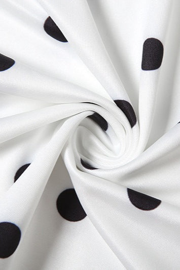 Completo due pezzi lungo a pois con collo allacciato al collo