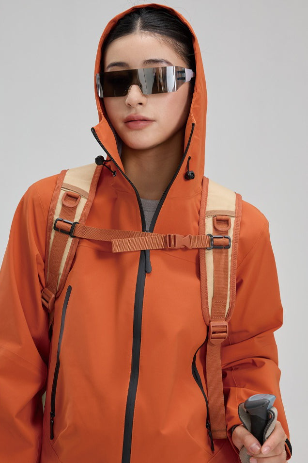 Dopamine Color Block Taped Seam Windproof Waterproof Hiking Jacket