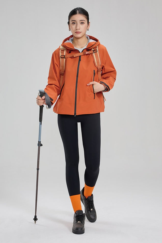 Dopamine Color Block Taped Seam Windproof Waterproof Hiking Jacket