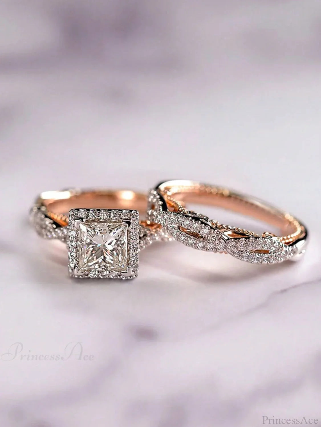 Ensemble de 3 bagues décoratives en zircone cubique