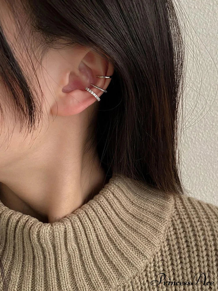 Ensemble de 3 paires de boucles d'oreilles texturées en alliage de zinc à la mode