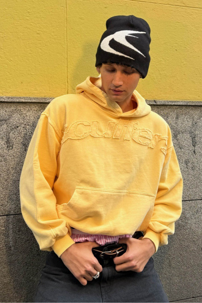 Sudadera informal de manga larga con capucha y letras sólidas en 3D