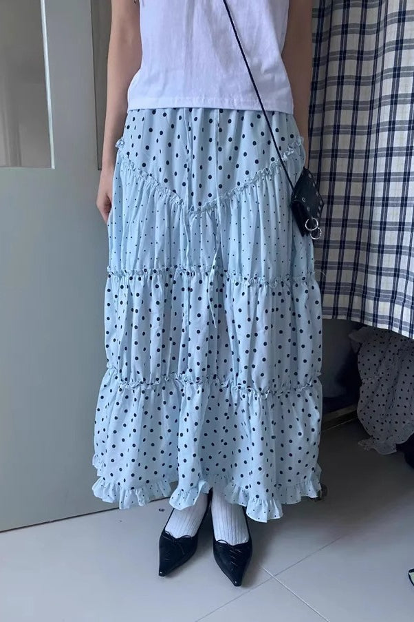 Niedlicher Retro Minirock mit Tupfen und Rüschensaum