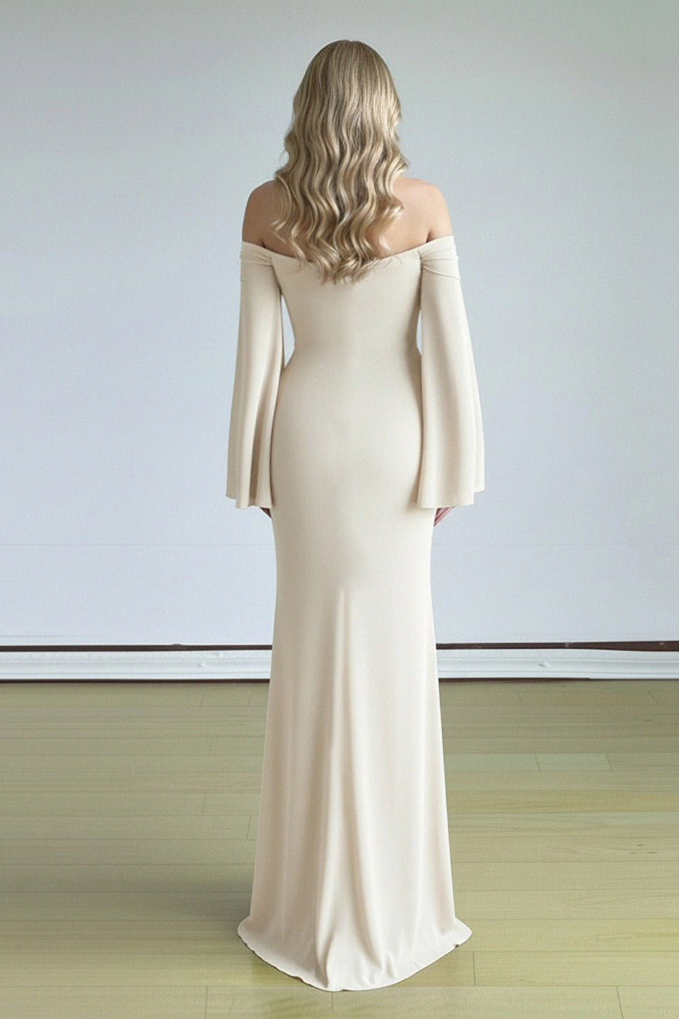 Bell Sleeve Tube Bodycon Prom Dress