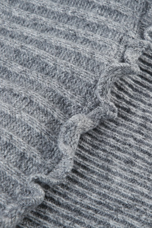 Saia de Tricô Assimétrica de Cintura Alta