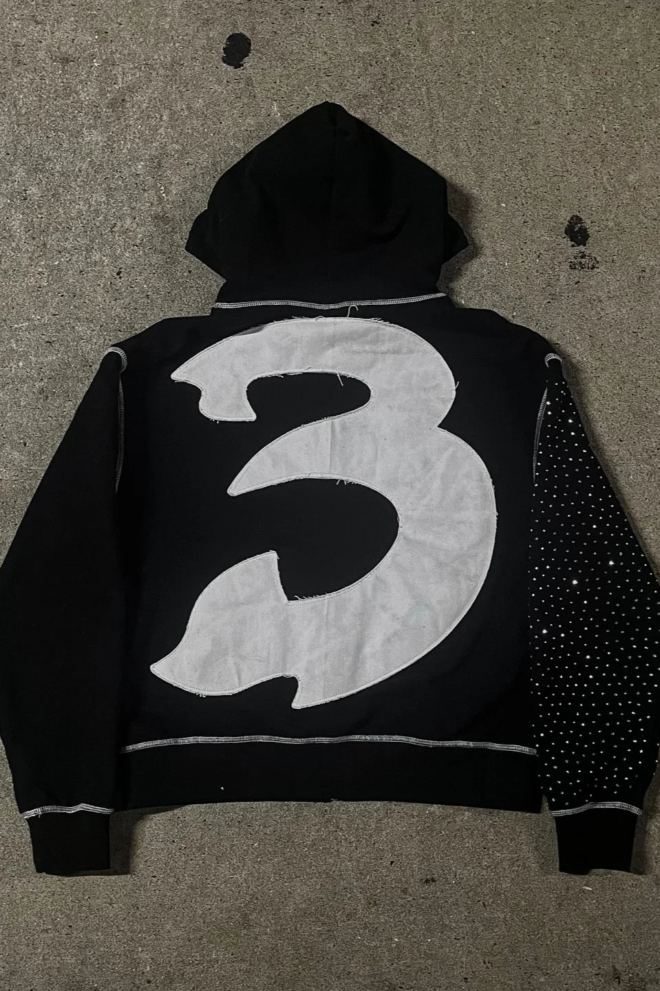 Embroidery Zipper Oversize Hoodie