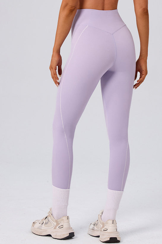 Legíny na cvičení s vysokým pasem a zkříženým předním dílem