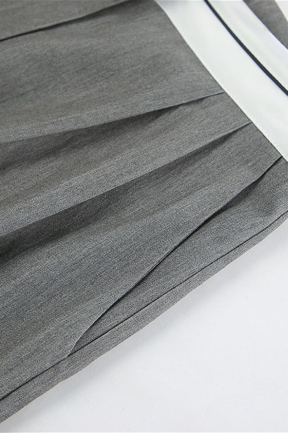 Contrast Color Grey Versatile Office Casual Pants