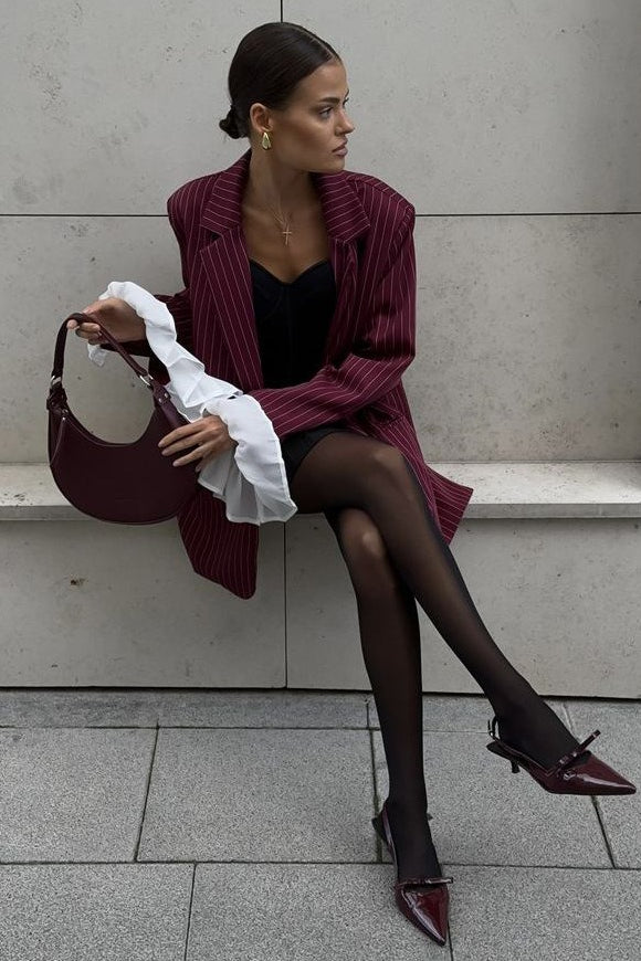 Blazer de retazos a rayas vintage