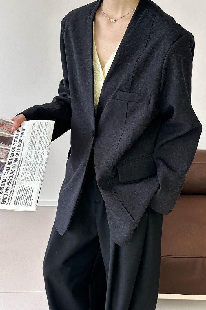 Blazer informal con escote en V