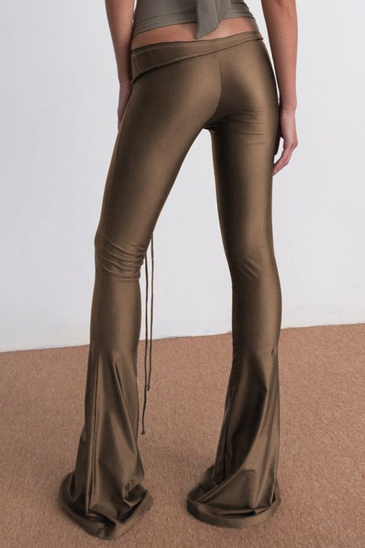 High Waist Slim Fit Flared Pants
