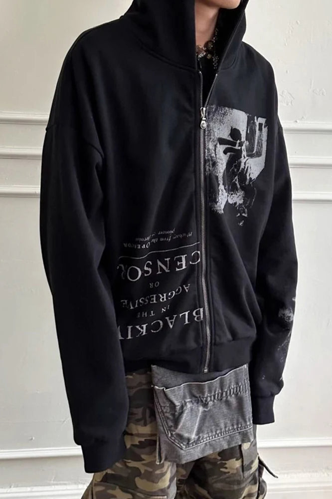 Gothic Punk Zipper Hoodie