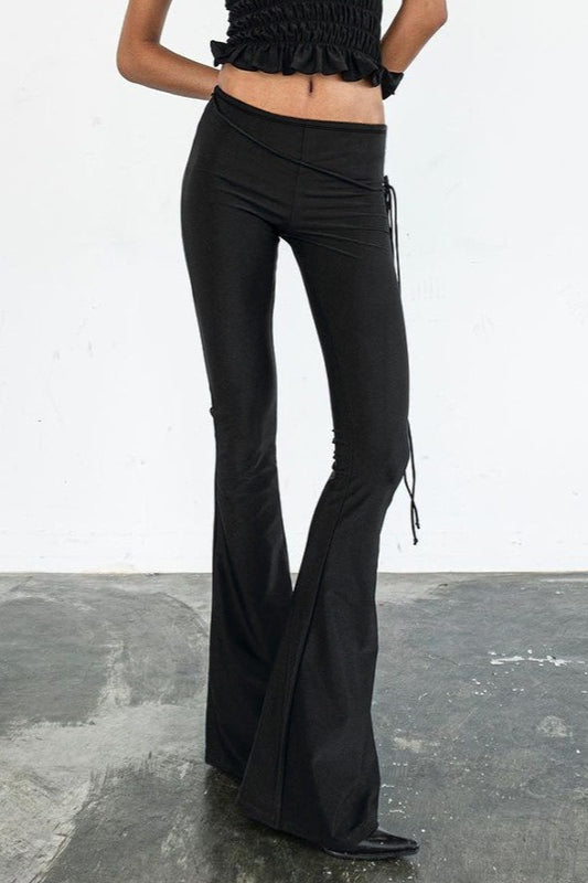 High Waist Slim Fit Flared Pants