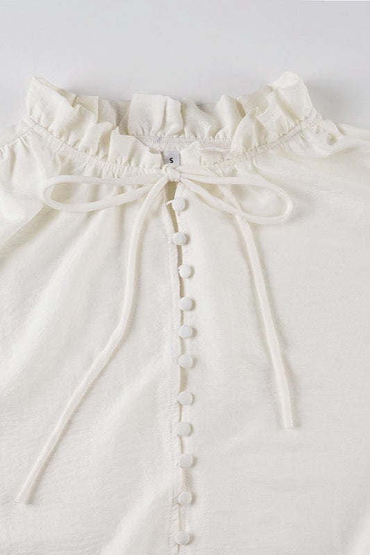 Chic Elegant Deep V Tie Ruffle Sleeve Mini Dress