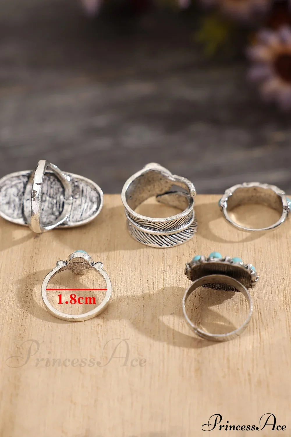 5 pièces Bague bohème ancienne, élégante et raffinée