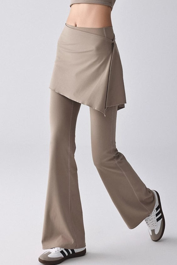 Ausgestellte, hochgeschnittene Leggings mit Rock und Futter aus Fleece