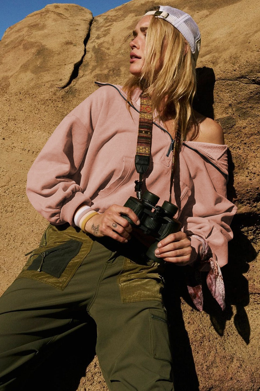 Sweat-shirt court uni à cordon de serrage sportif