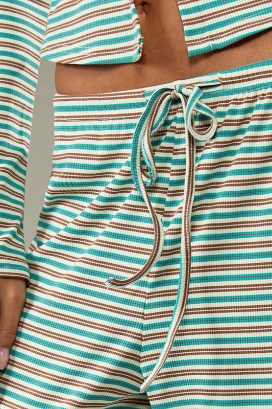 Conjunto Fácil de Dos Piezas con Cordón a Rayas