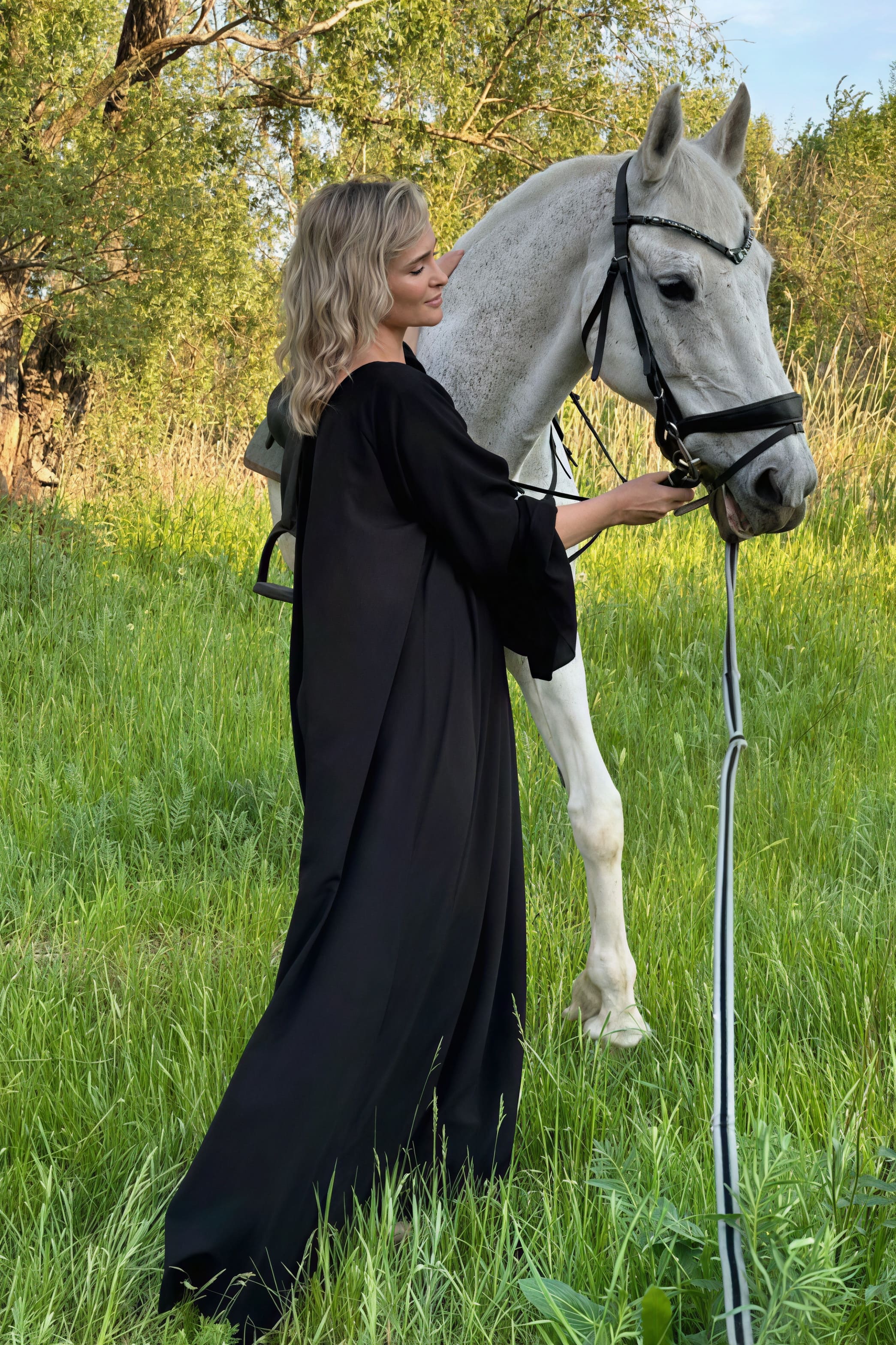 Robe longue ample à ourlet évasé lâche et solide