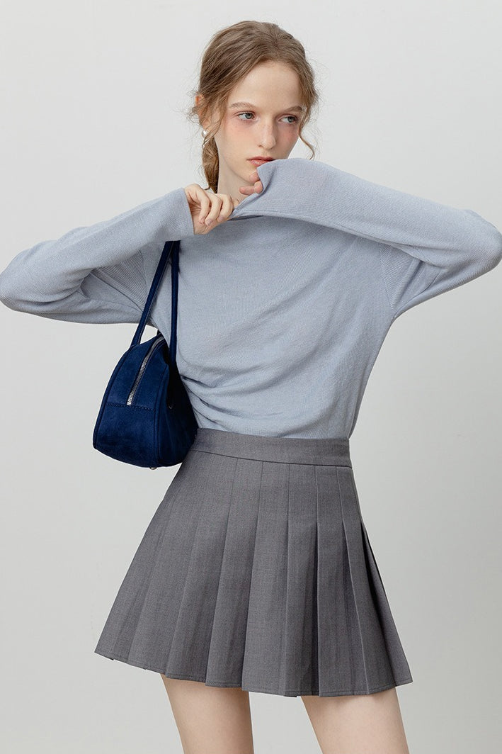 T-shirt chic à manches longues avec col bénitier, taille nouée et épaules dénudées