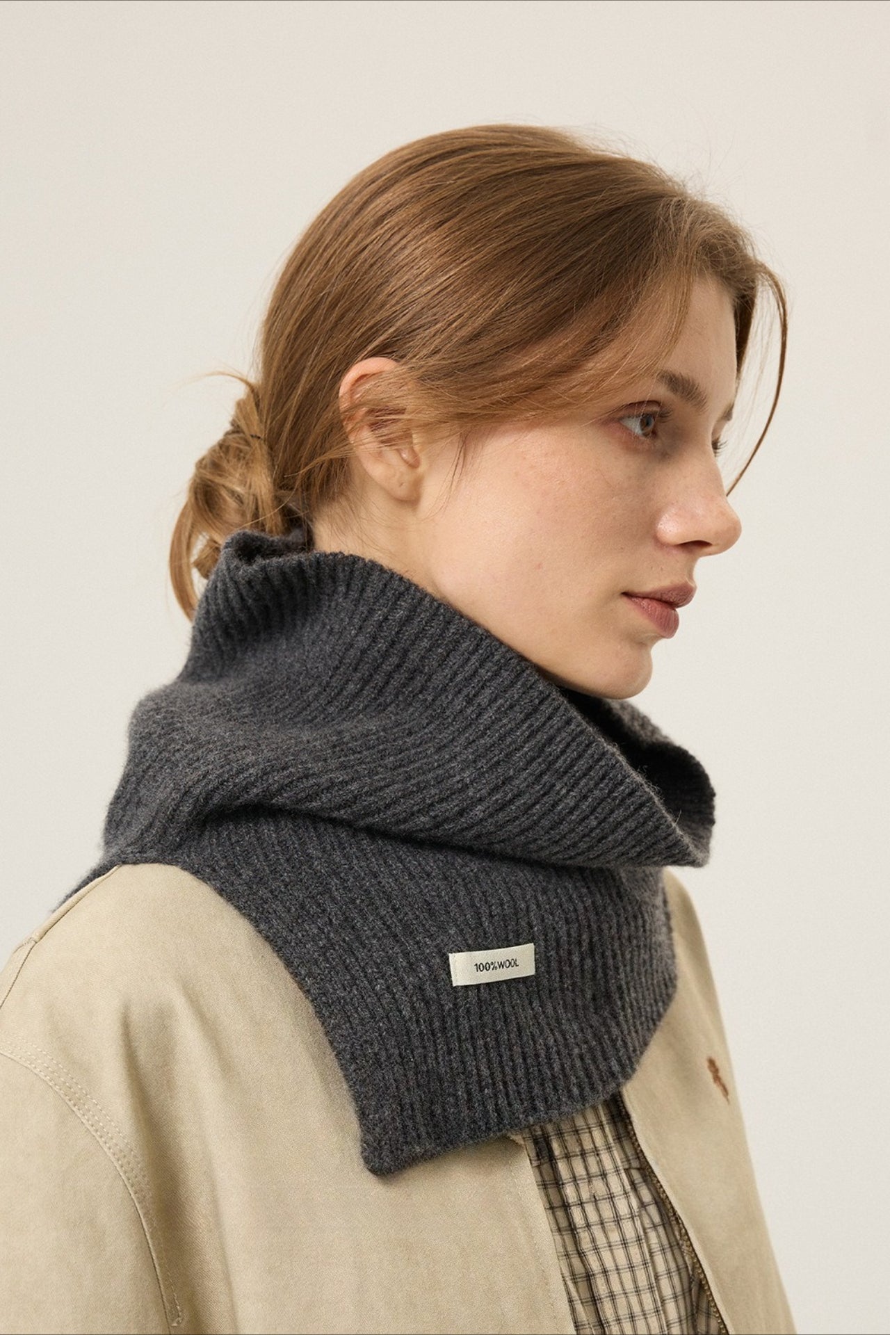 100% Wool Knitted Layered Split Scarf