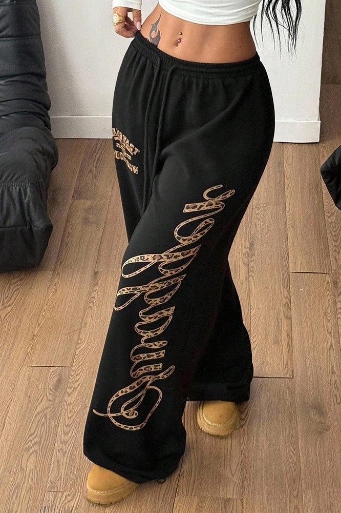 Hip-Hop-Grafikdruck Weite Freizeit-Hose