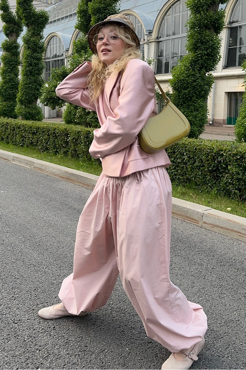 Pantalones casuales sueltos de algodón estilo farol urbano