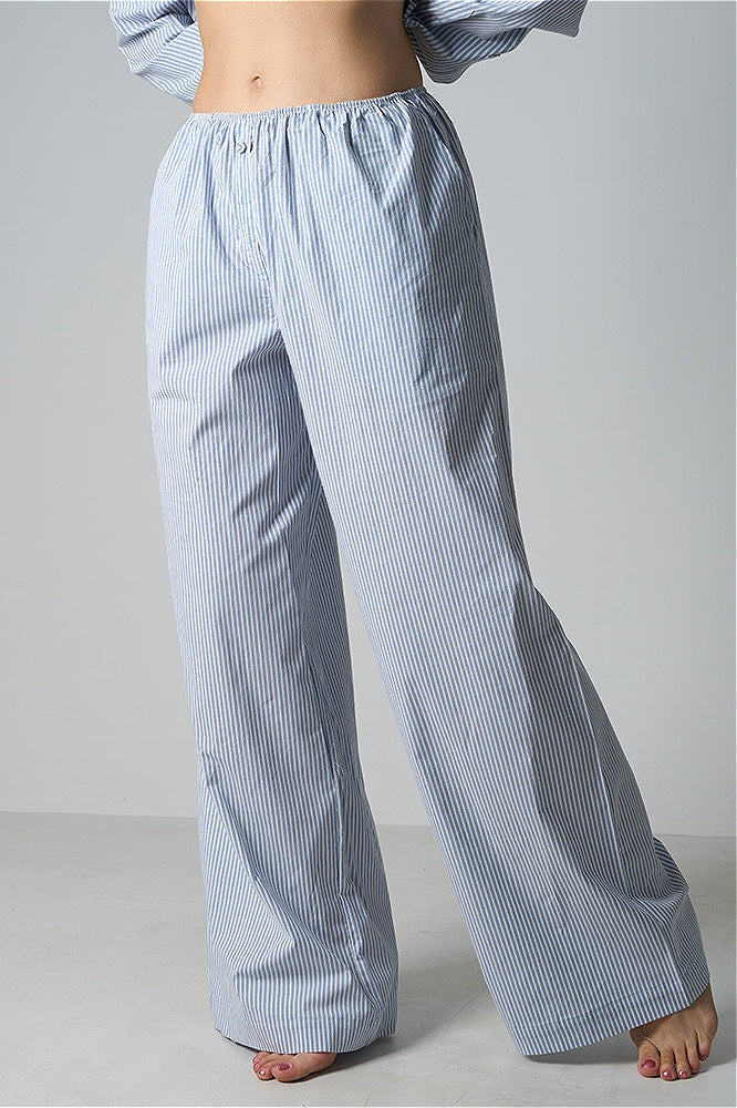 Lehké pruhované elastické volné kalhoty