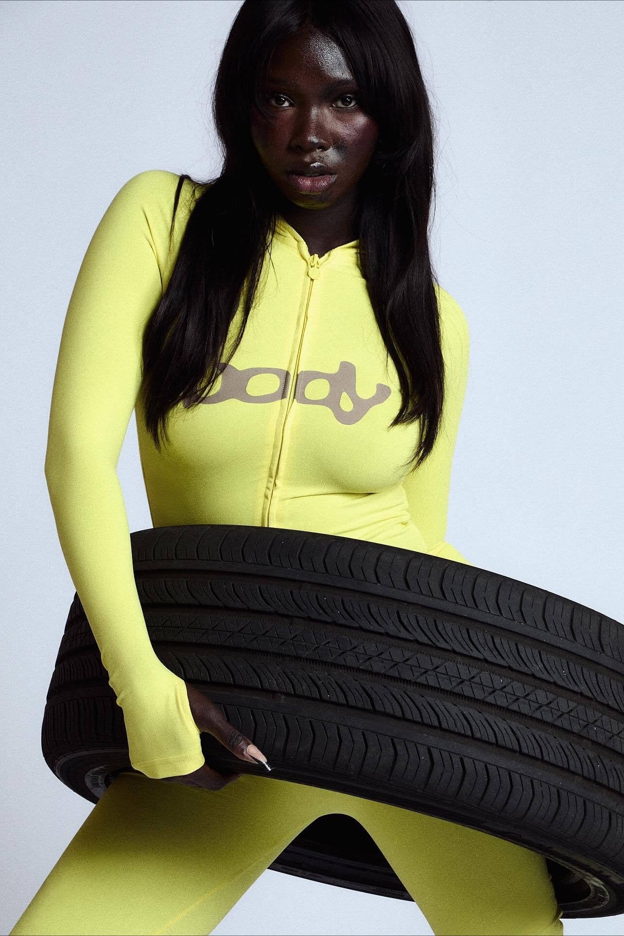 Kontrastbrief V-Ausschnitt Schlankes Zweiteiliges Set