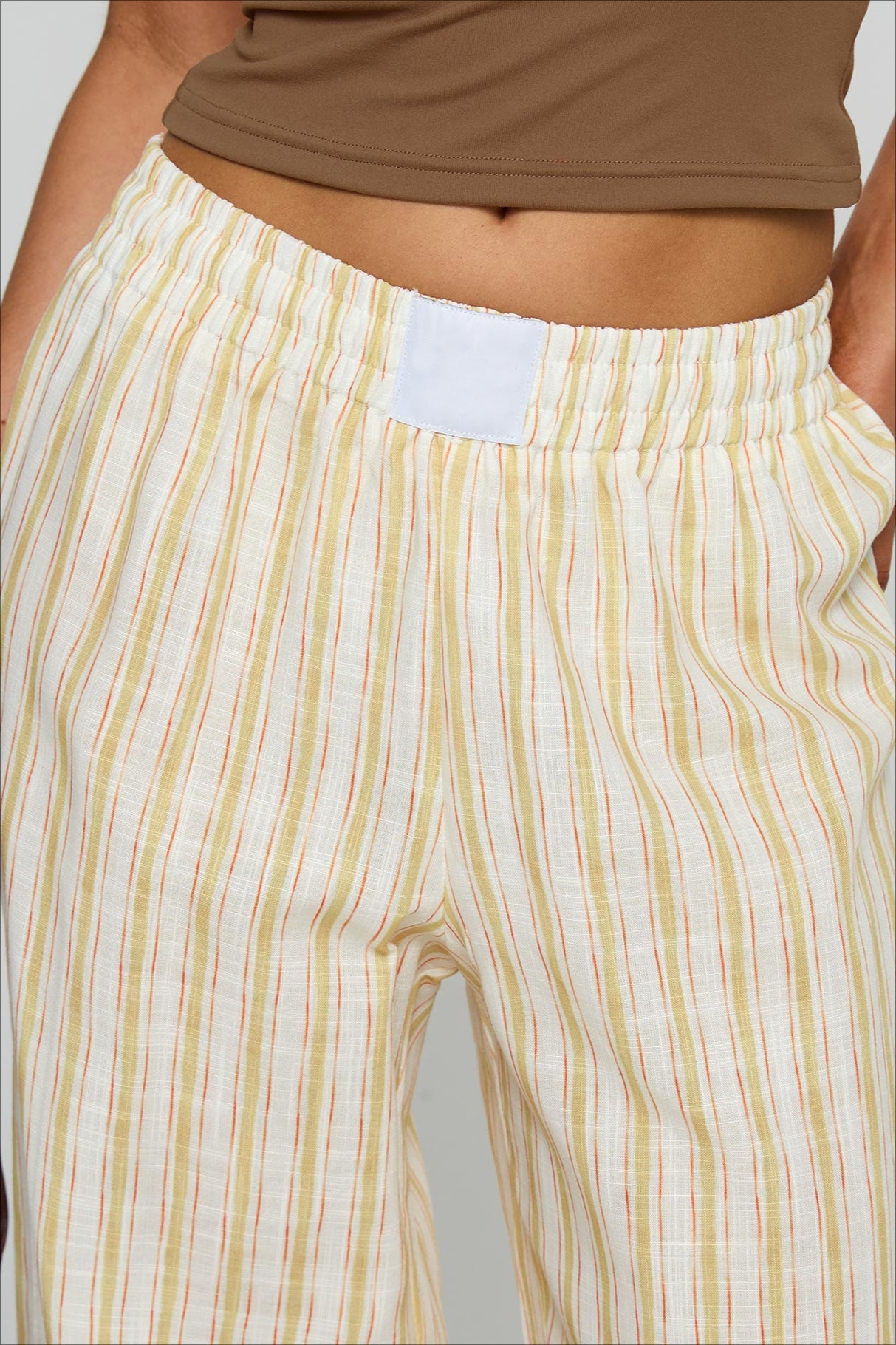 Colorblock Striped Wide-Leg Relaxed Pants
