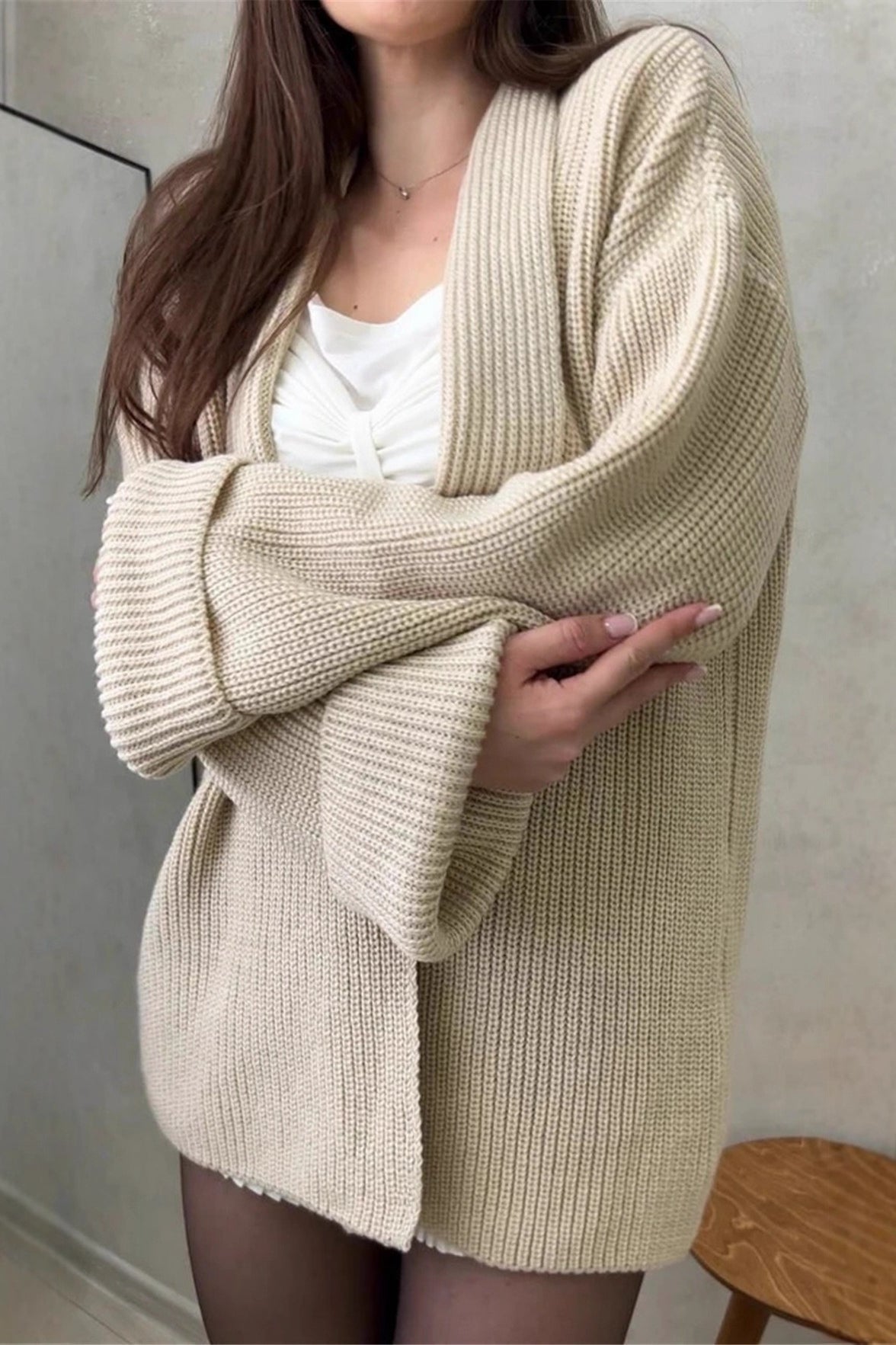 Cardigan tricoté décontracté à ceinture nouée confortable