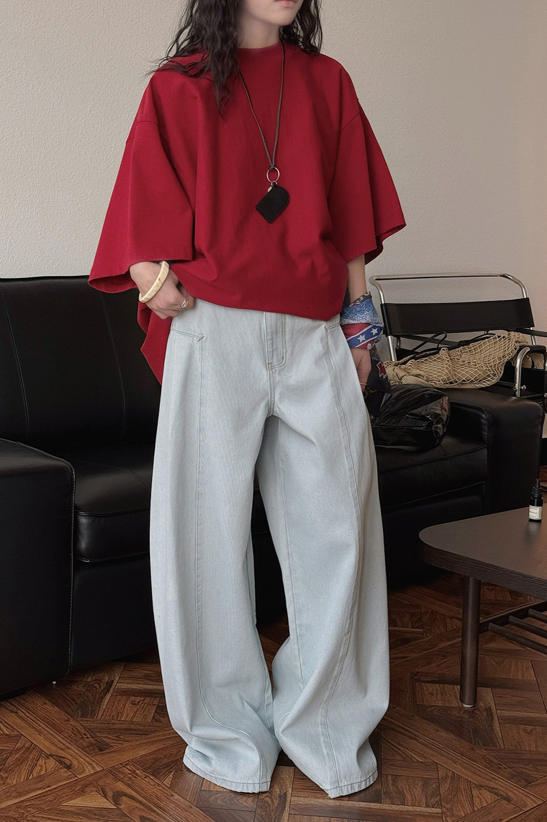 Jeans svasati in denim smontato