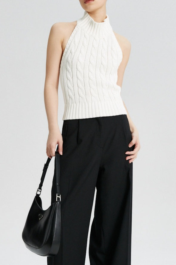 Zopfmuster Häkel-Bustier Oberteil