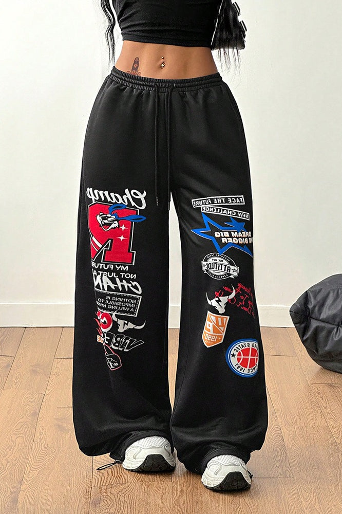 Pantaloni larghi casual stampati stile hip hop