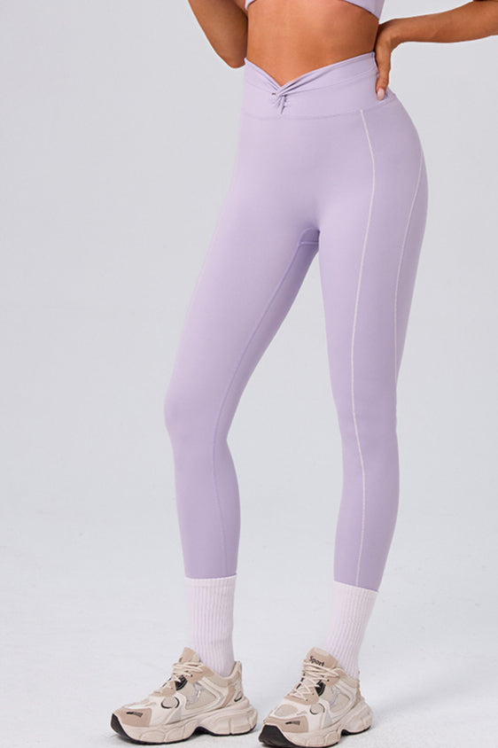 Legíny na cvičení s vysokým pasem a zkříženým předním dílem