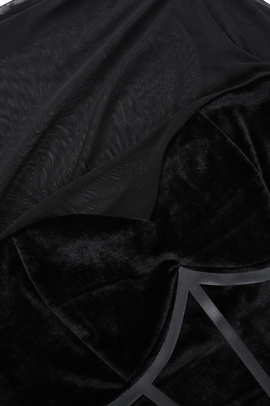 Strukturiertes Samt-Kuschel-Akzent-Kleid für den Abend