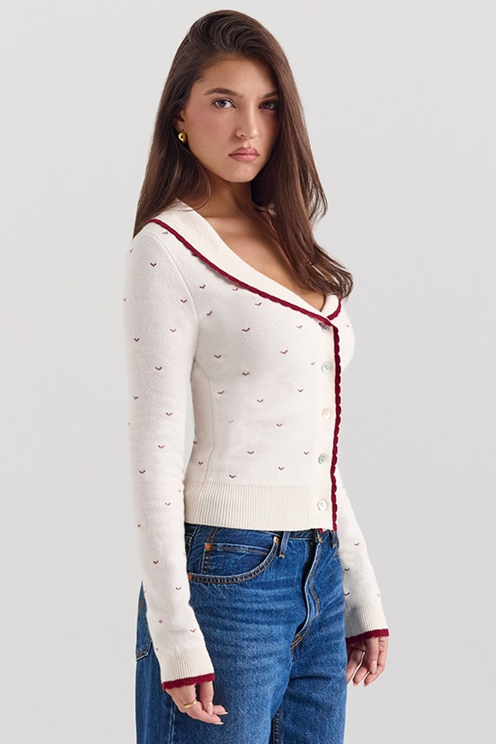 Cárdigan con Botones Estilo Francés