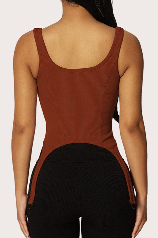 Strickoberteil mit U-Ausschnitt und Reißverschluss am Rücken