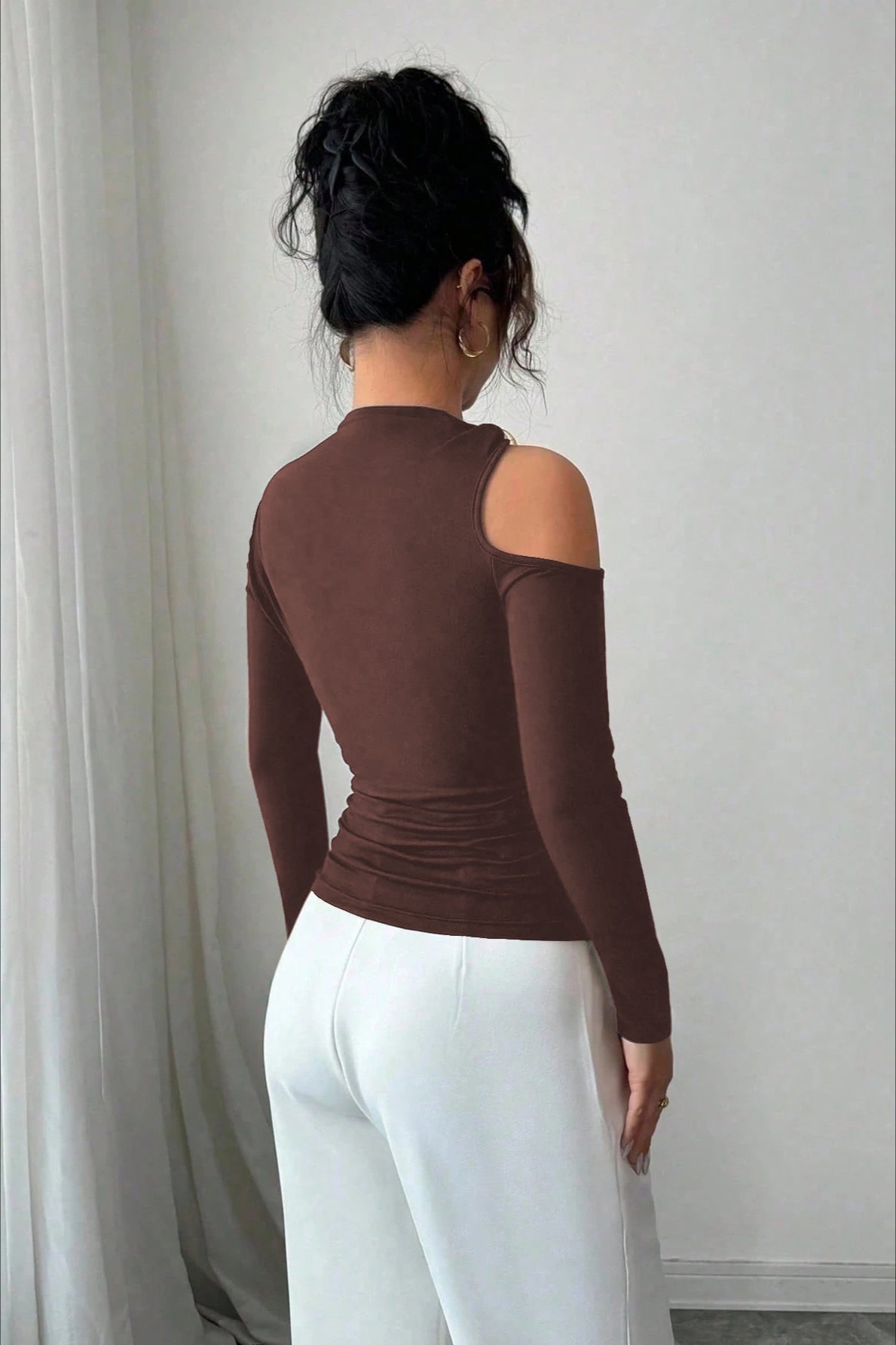 Metallic Trim Bodycon Knit Top