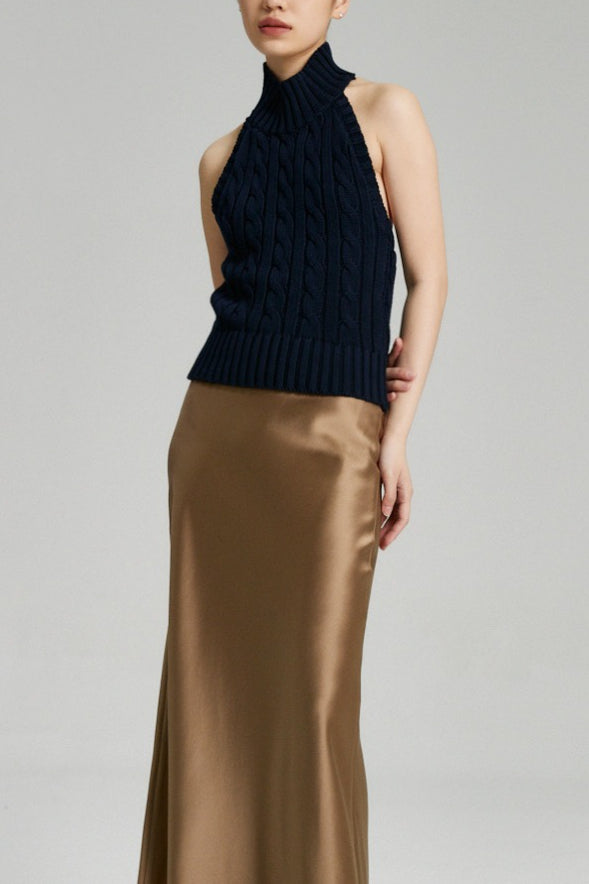 Zopfmuster Häkel-Bustier Oberteil