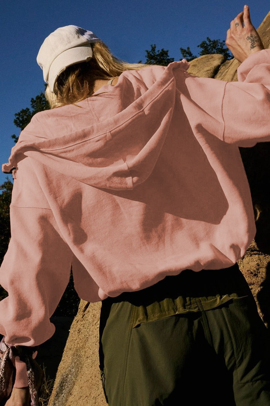 Sweat-shirt court uni à cordon de serrage sportif