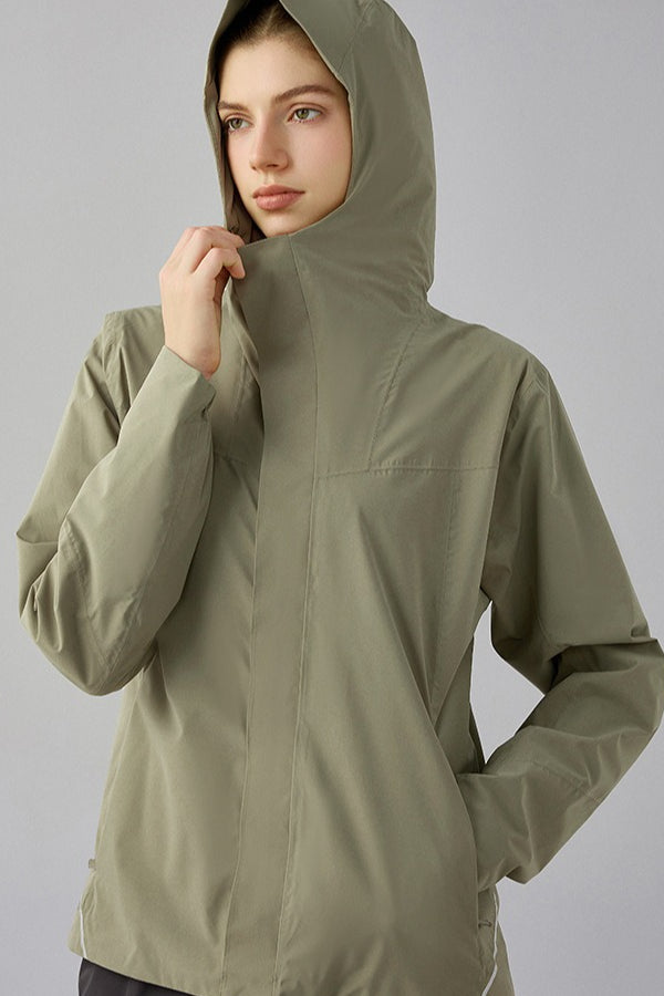 Veste à capuche doublée en polaire coupe-vent
