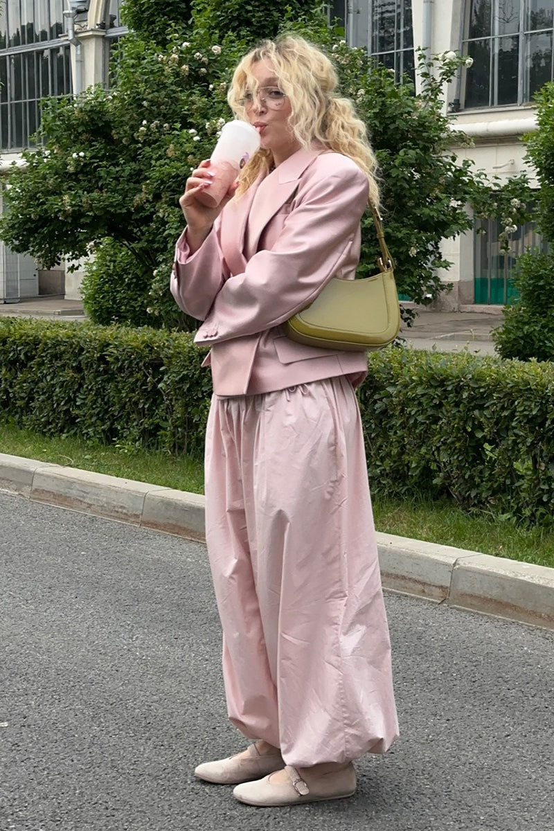 Pantalones casuales sueltos de algodón estilo farol urbano