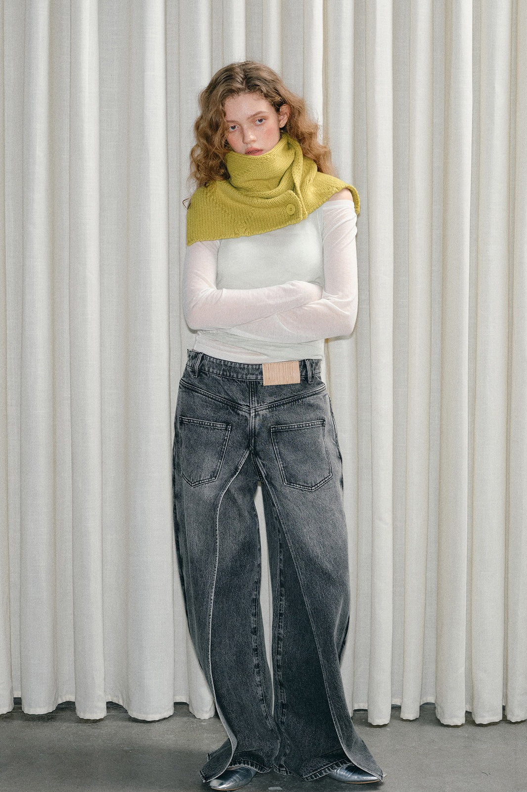 100% Wool Buttoned Convertible Scarf